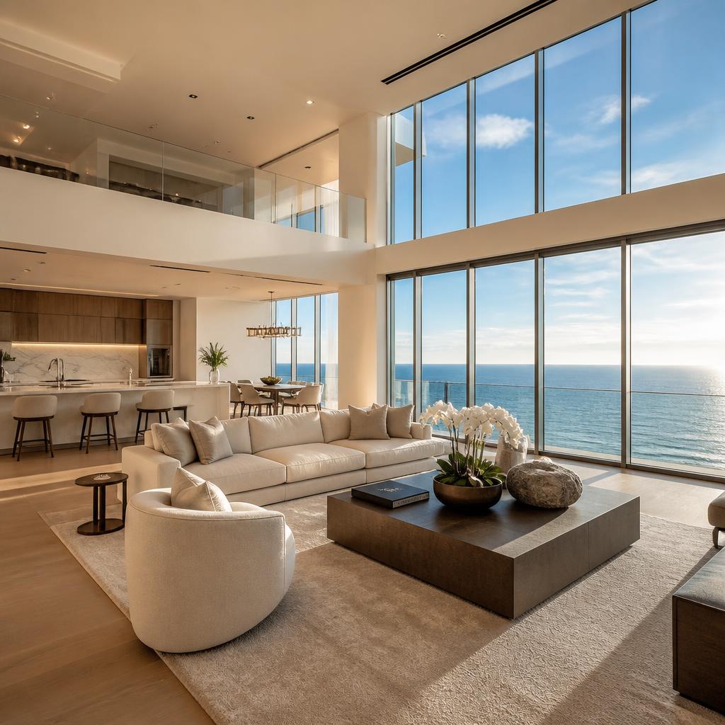 Post-construction cleaning of luxury penthouse living room
